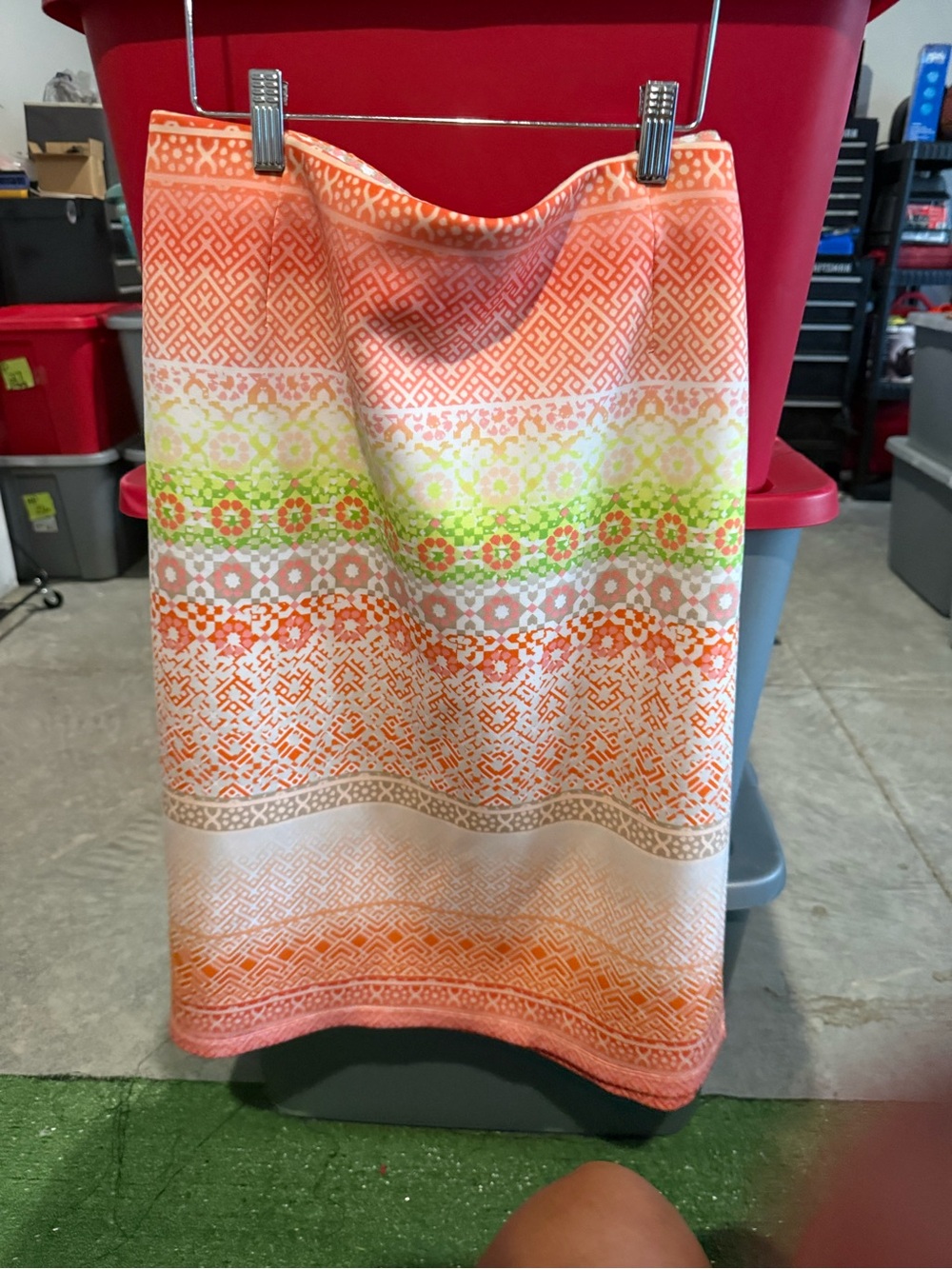 Women’s Orange and Green Patterned skirt p35